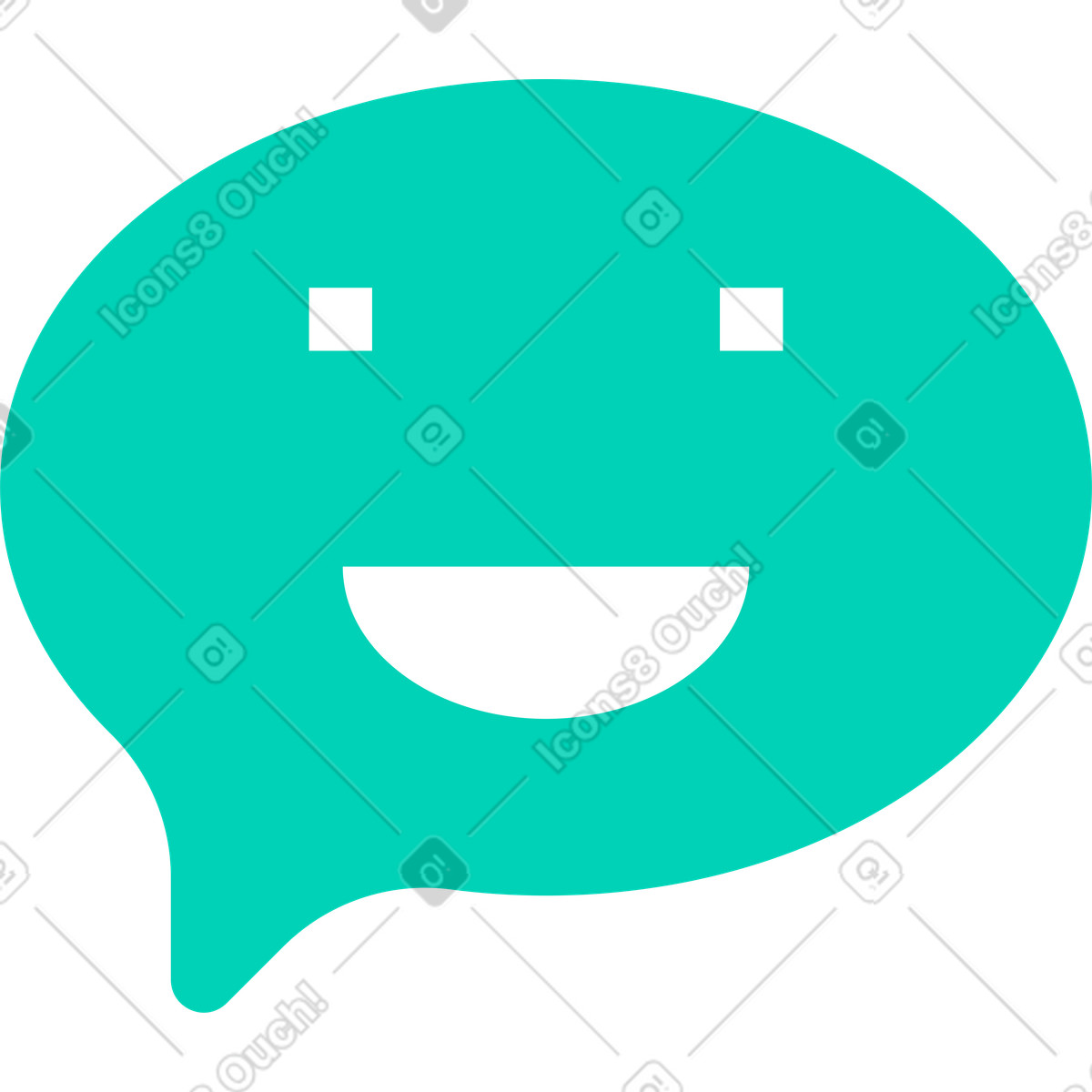 Basic 스타일의 웃는 말풍선 일러스트레이션 PNG, SVG 다운로드