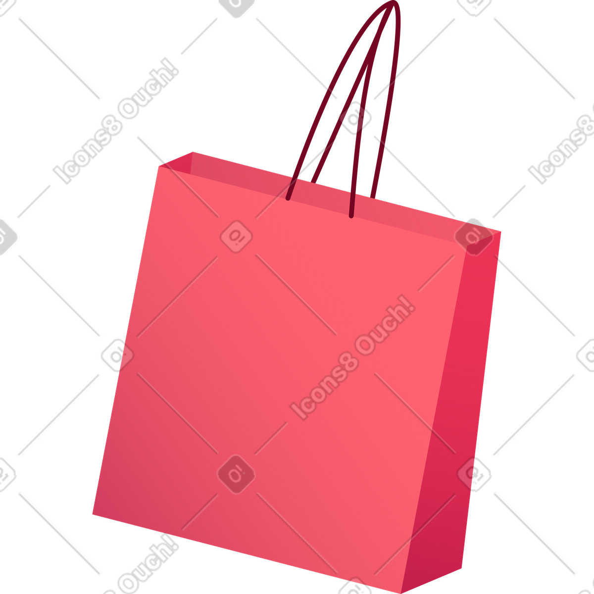 Ilustración Bolsa de papel roja con asas en estilo Colors a descargar en PNG y SVG