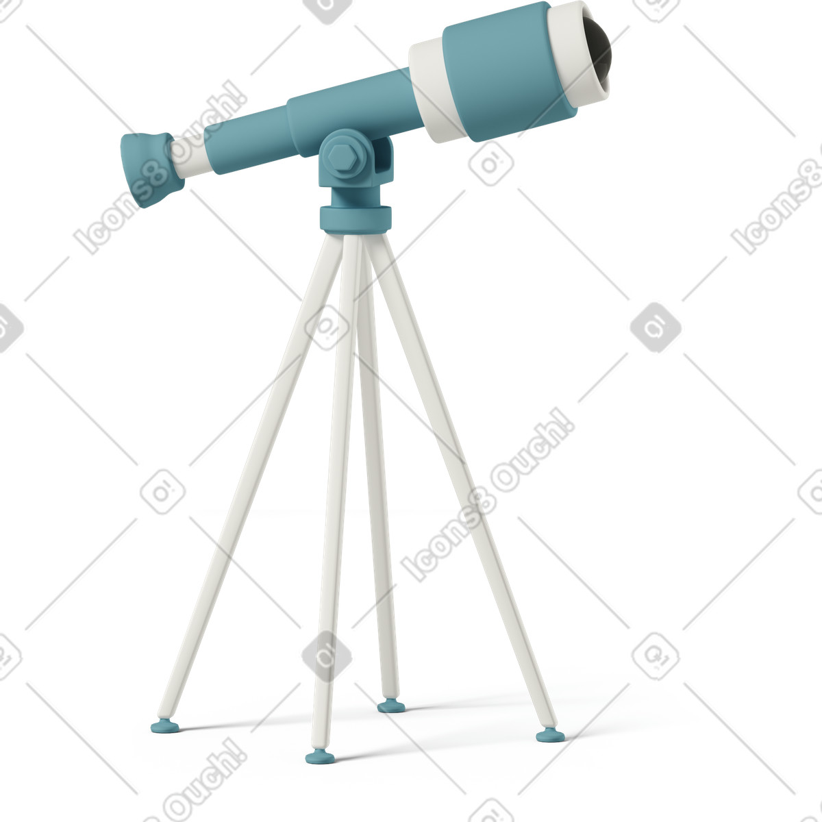 3D Casual life 스타일의 Telescope 일러스트레이션 PNG, SVG 다운로드
