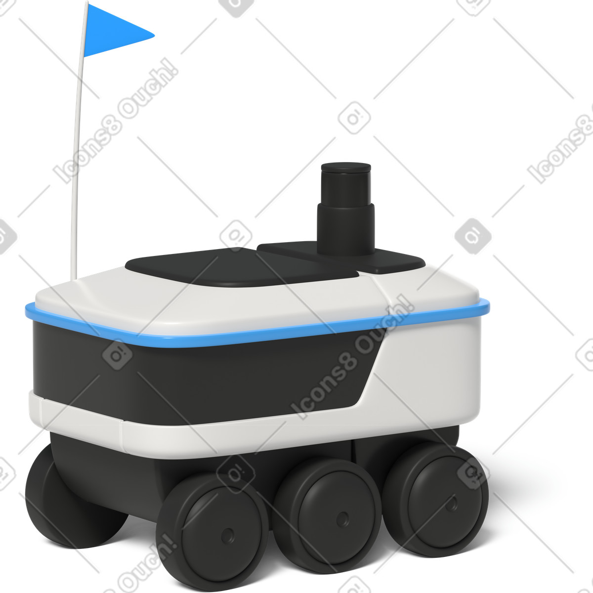 3D Business 스타일의 Delivery robot 일러스트레이션 PNG, SVG 다운로드