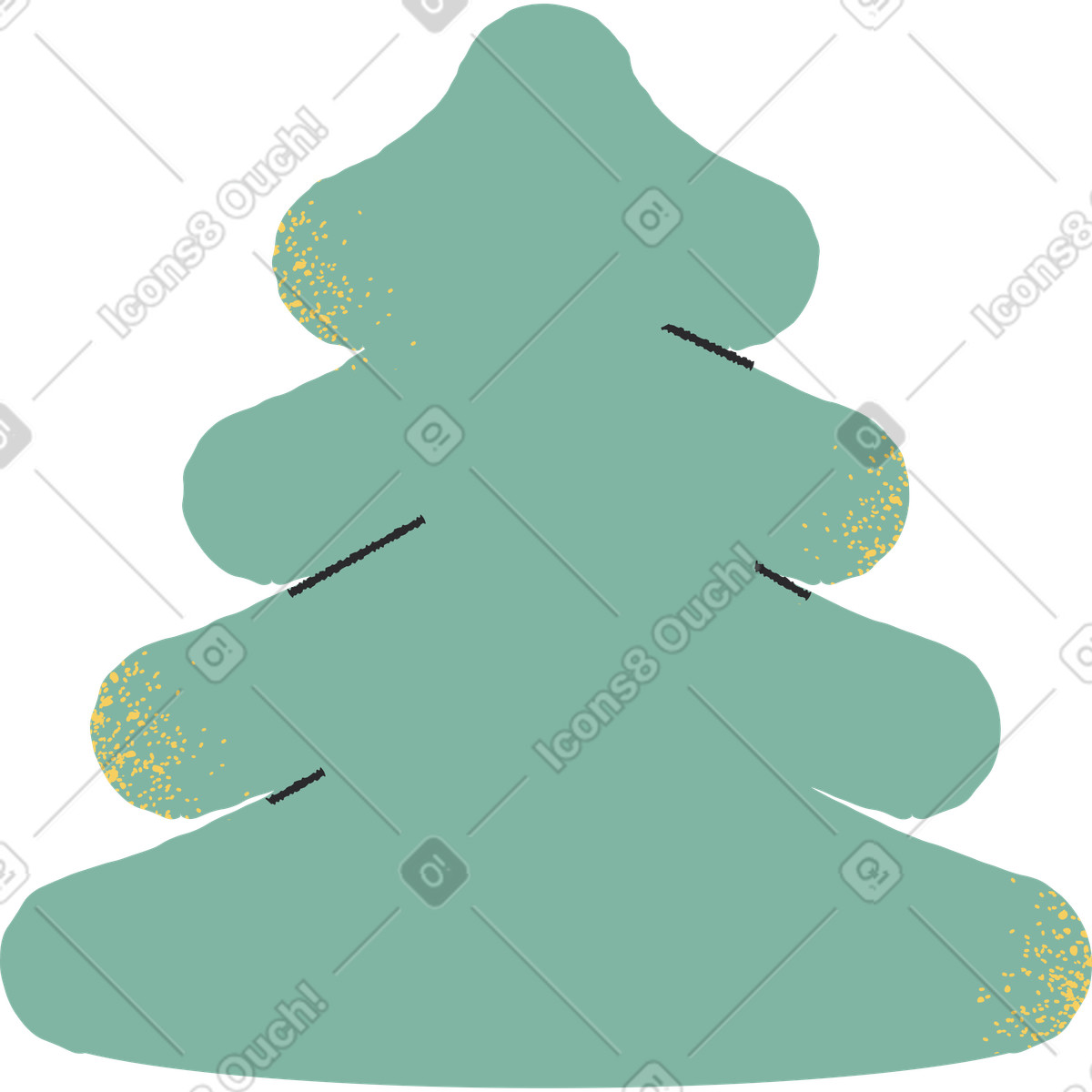 Pine tree illustration in Pablo style download in PNG, SVG
