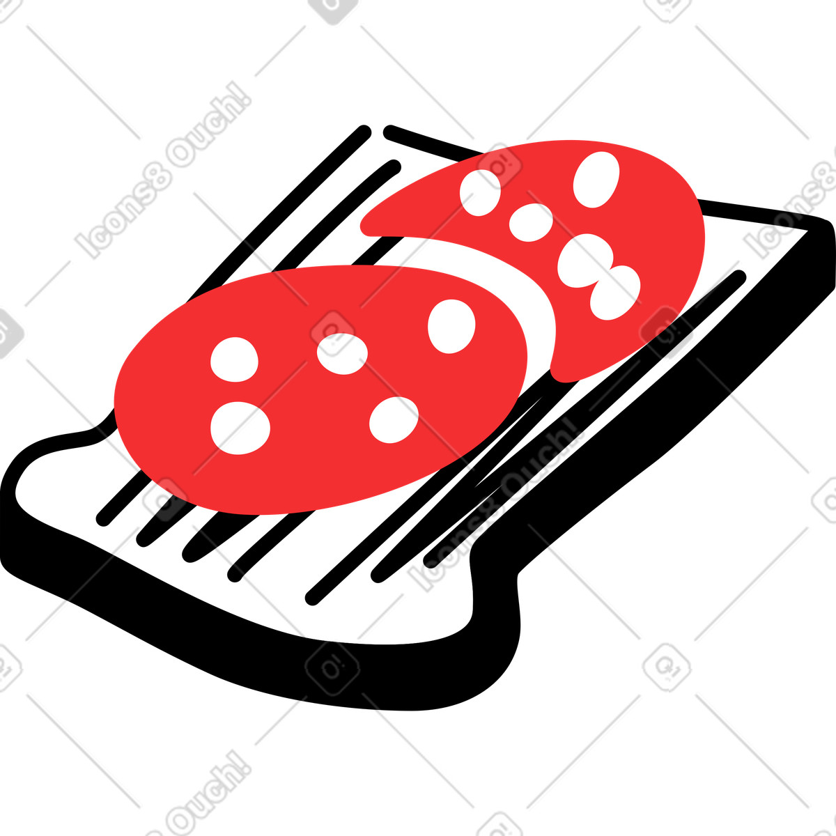 Pane con salame illustrazione in stile Spicy scarica in PNG, SVG