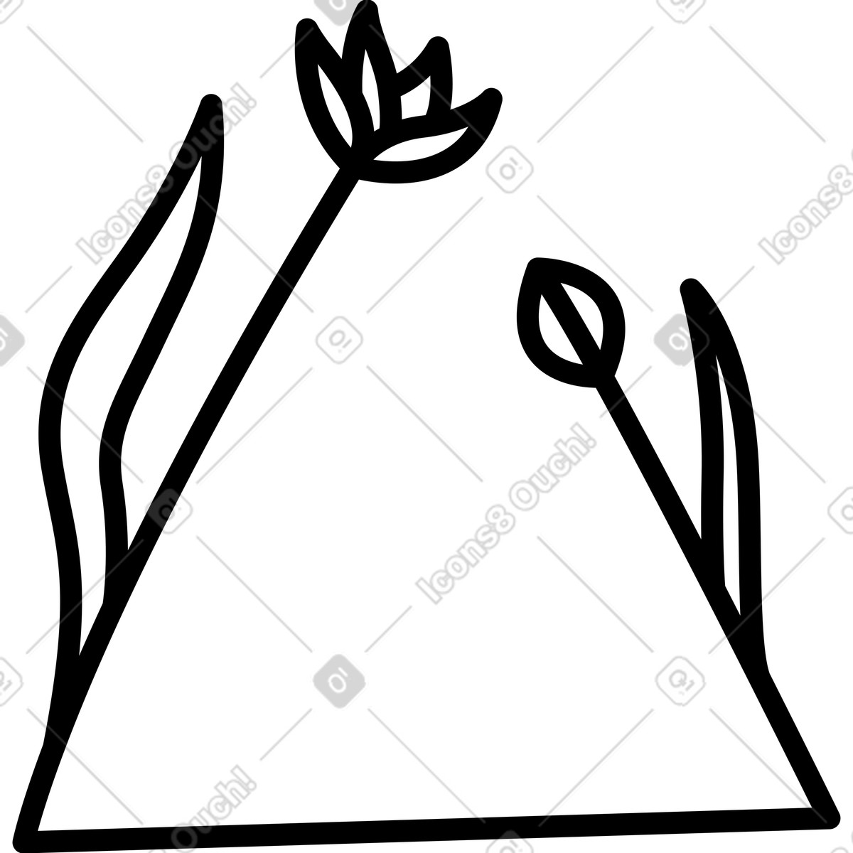 Blumenrahmen-Illustration im Twirl-Stil als Download in PNG, SVG