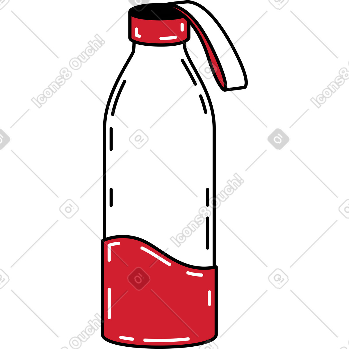 Water bottle illustration in Ruby style download in PNG, SVG