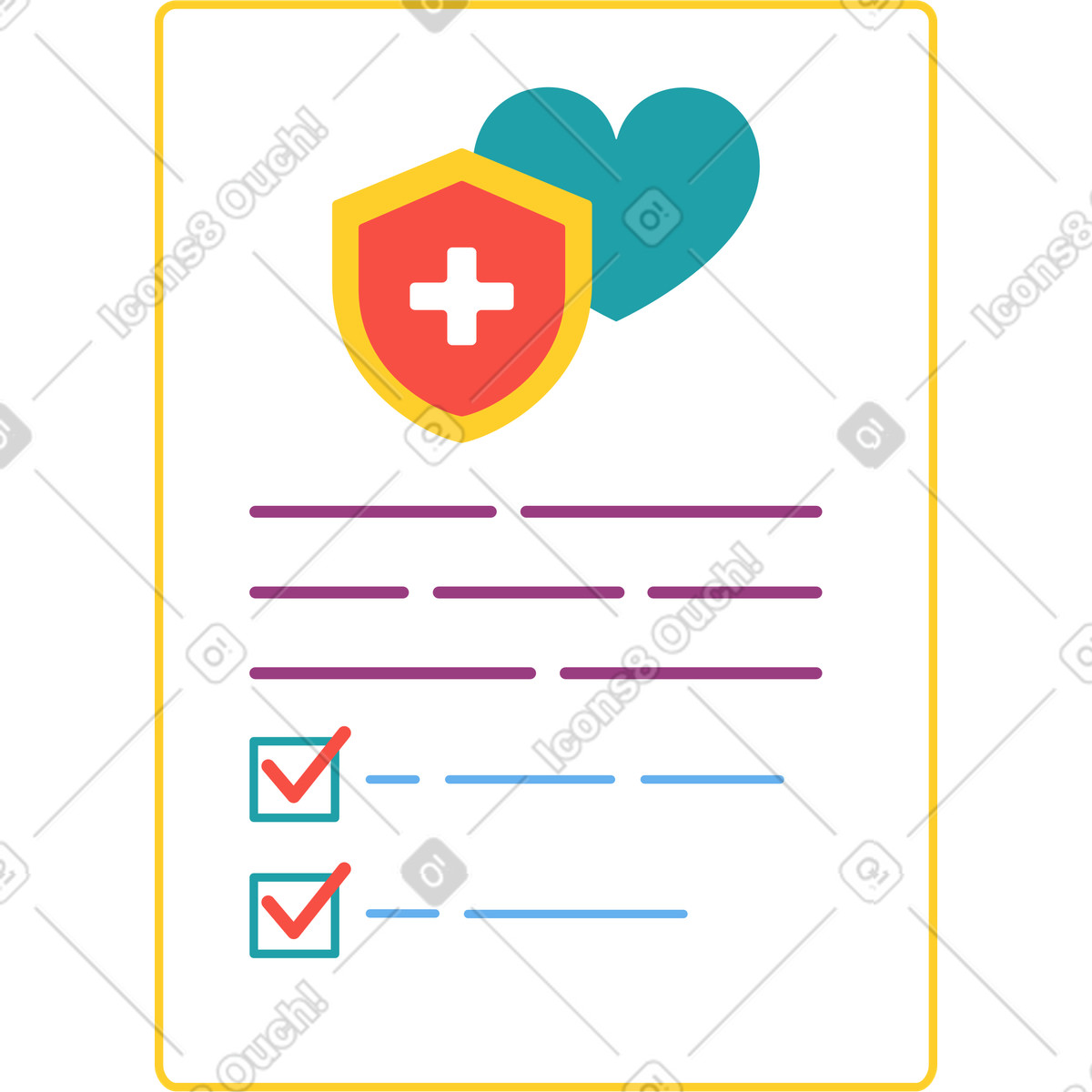 Medical insurance illustration in Sammy style download in PNG, SVG
