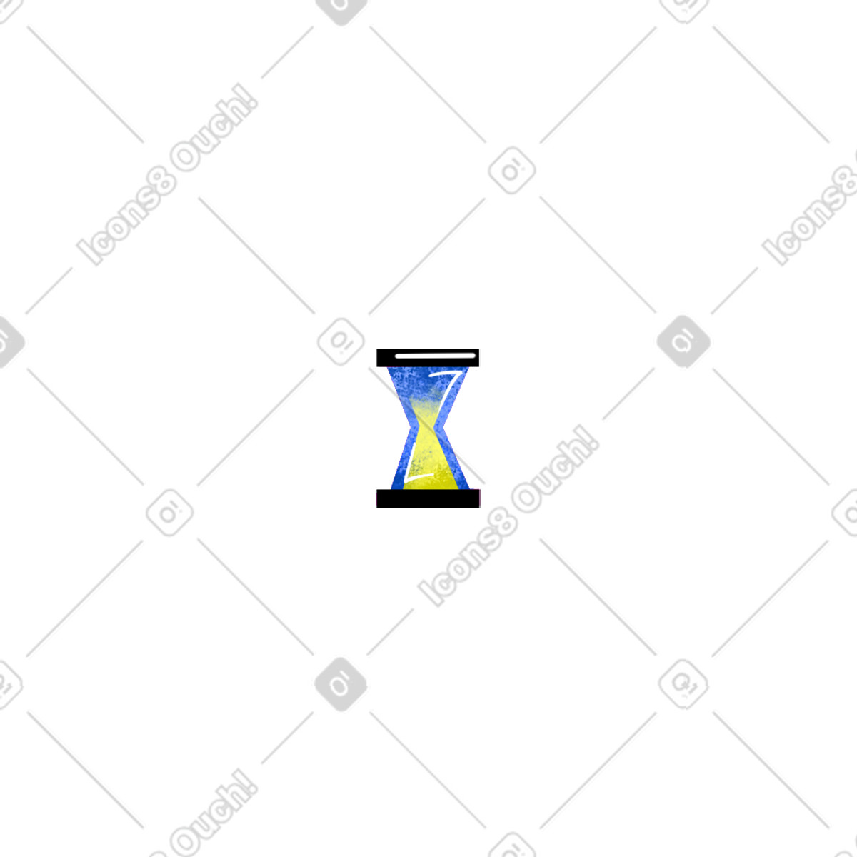 Textured hourglass-Illustration im Flare-Stil als Download in PNG, SVG