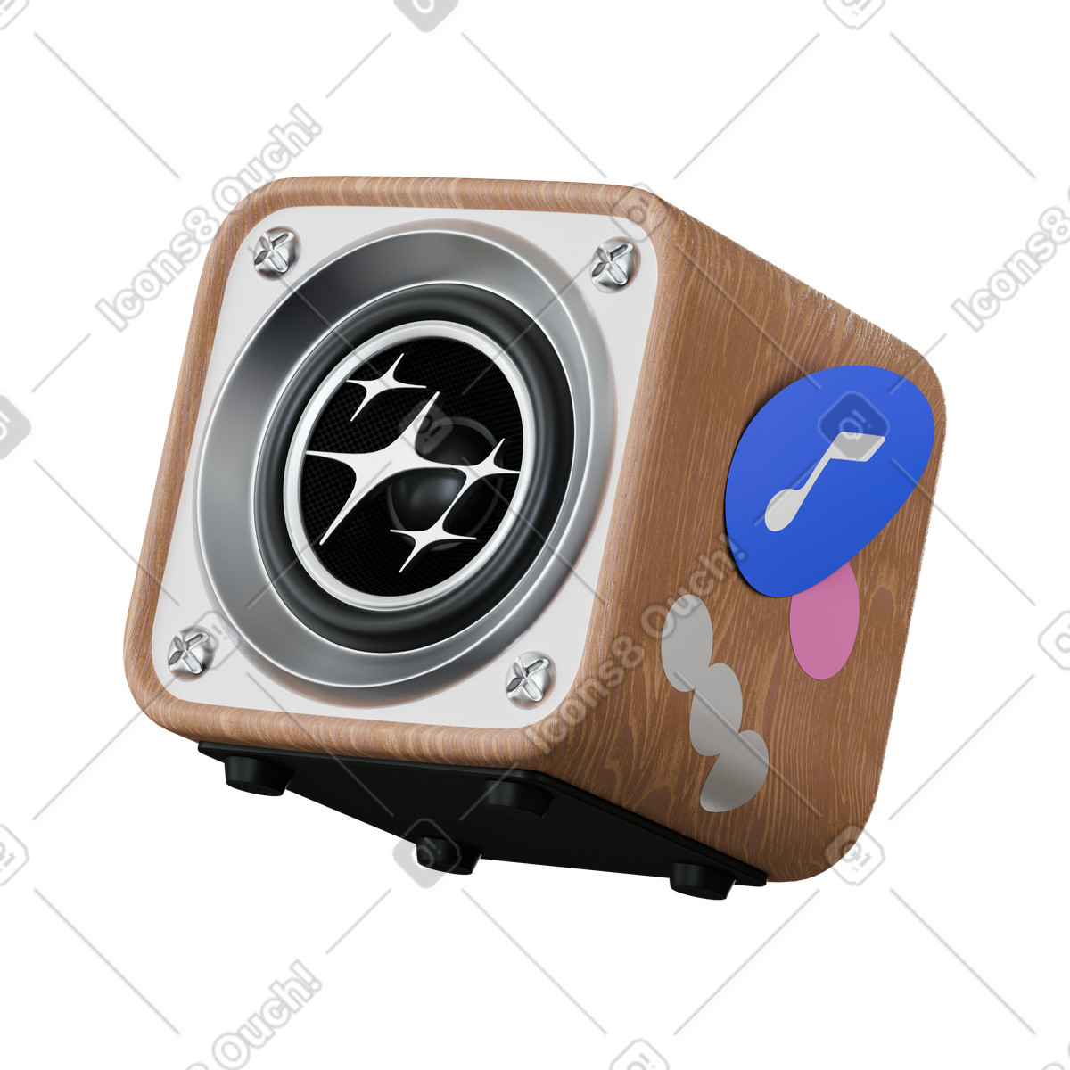 Ai 기능이 탑재된 음악 스피커 illustration in 3D Stickle style download in PNG, SVG
