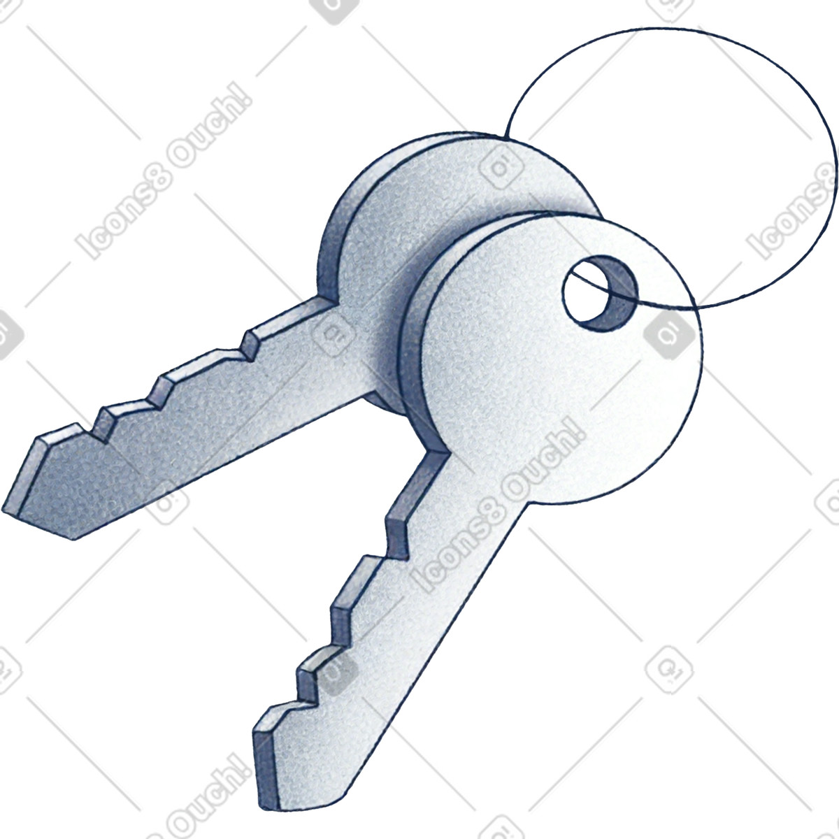 Schlüssel-Illustration im Haze-Stil als Download in PNG, SVG