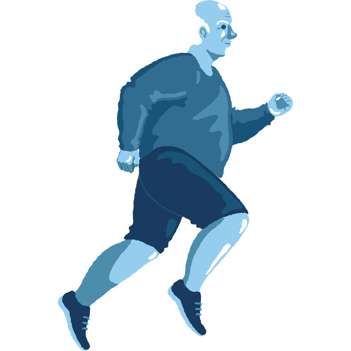 Old man running illustrazione in stile Cherry scarica in PNG, SVG