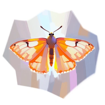 An illustration depicting the delicate structure of moth wings illuminated from behind, showcasing their transparency. The wings are spread wide, revealing intricate patterns and textures within the membranes. Soft light filters through, highlighting the veins and giving a subtle glow to the edges. The moth is positioned against a softly blurred background, emphasizing the ethereal quality of the wings as they catch the light. The overall composition focuses on the mesmerizing details and fragility of the moth's wings.