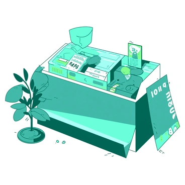 A teal product display is showcased prominently in a retail space. The display features various attractive items, including neatly arranged packages and merchandise. Colorful tags are attached to the products, showcasing enticing discounts and promotions. Surrounding the display, there are vibrant promotional items, such as small stands and banners, enhancing the overall appeal of the presentation. The retail setting has a clean and organized layout, drawing attention to the featured products.