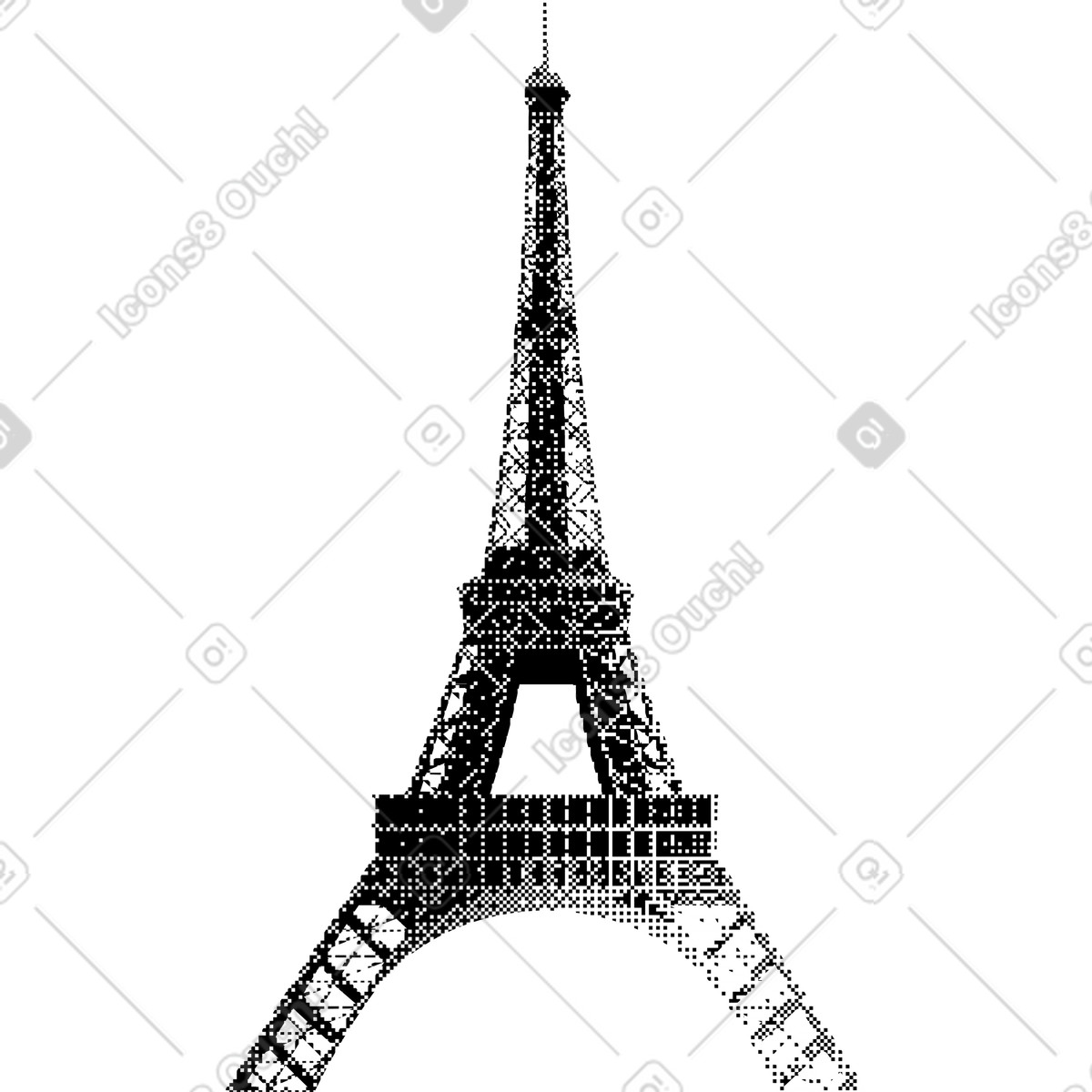 Eiffel tower illustration in PNG, SVG