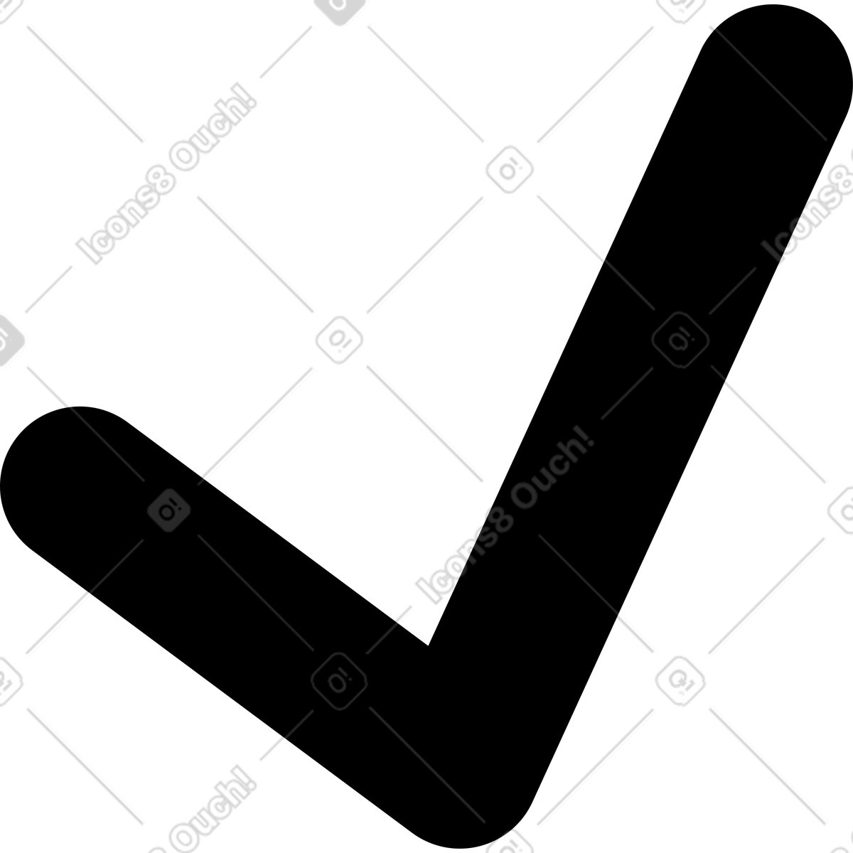 Checkmark symbol inside circle indicating completed task or successful approval-Illustration im Notion Line Art-Stil als Download in PNG, SVG