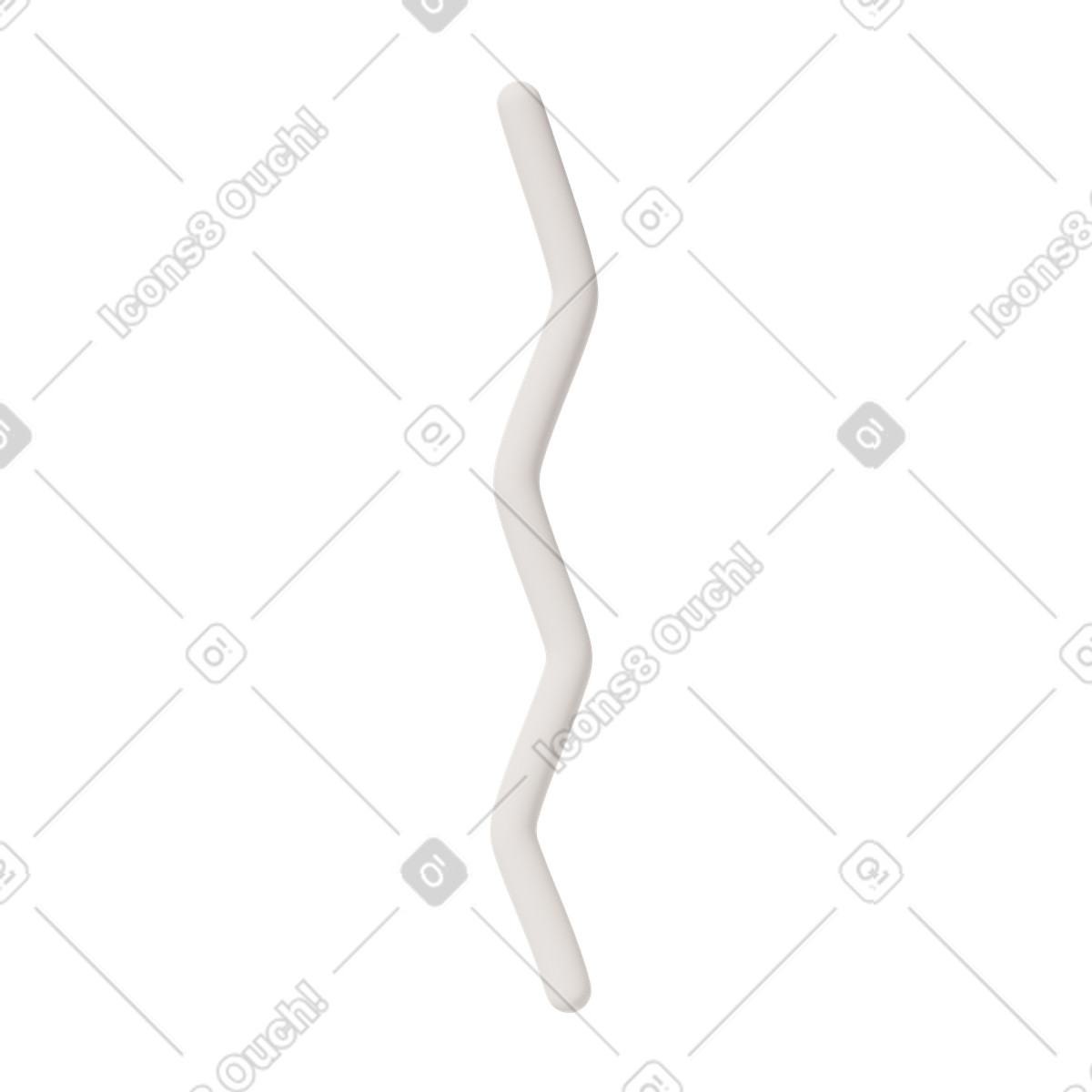 Lange zickzacklinie-Illustration im 3D Casual life-Stil als Download in PNG, SVG