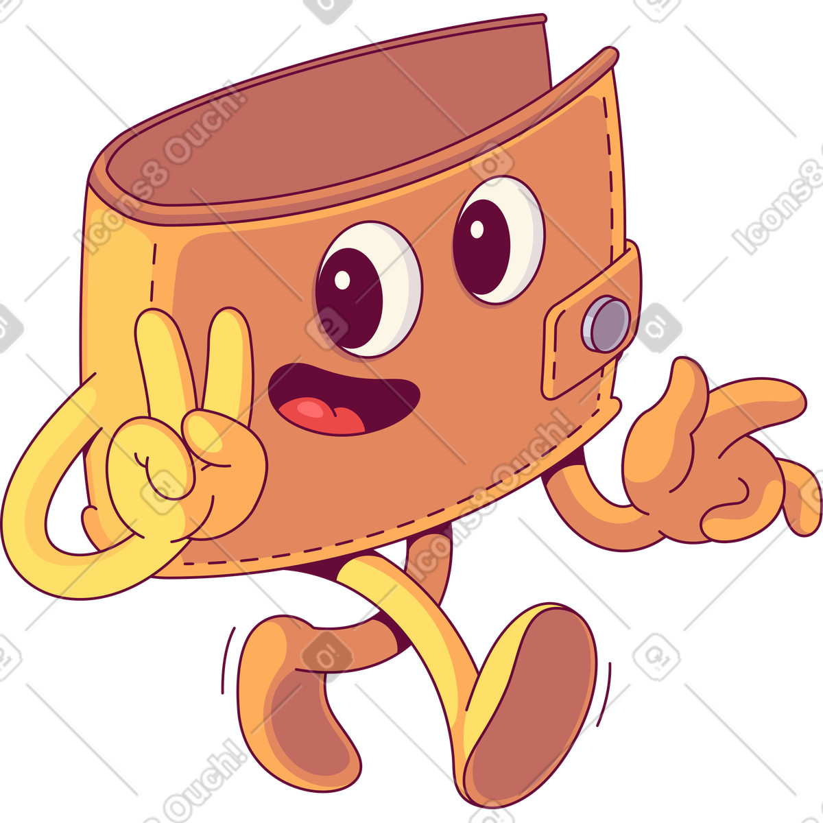 下载 Handy 风格的 Leather wallet purse 插画，支持 PNG、SVG 格式