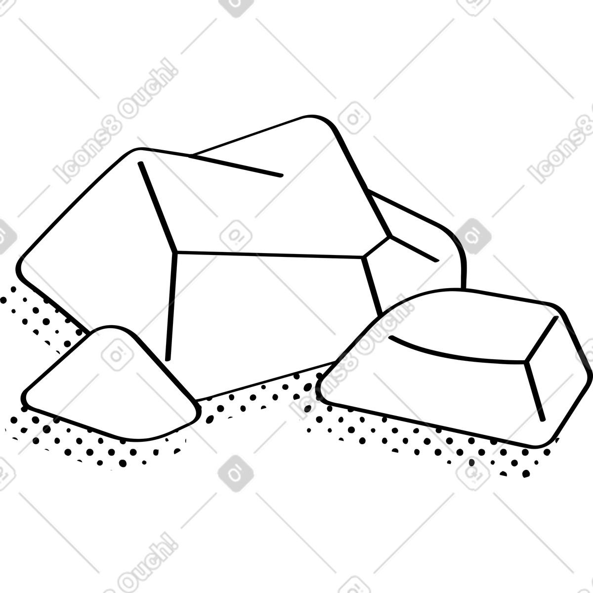 Ilustración Rocas en estilo Looney a descargar en PNG y SVG