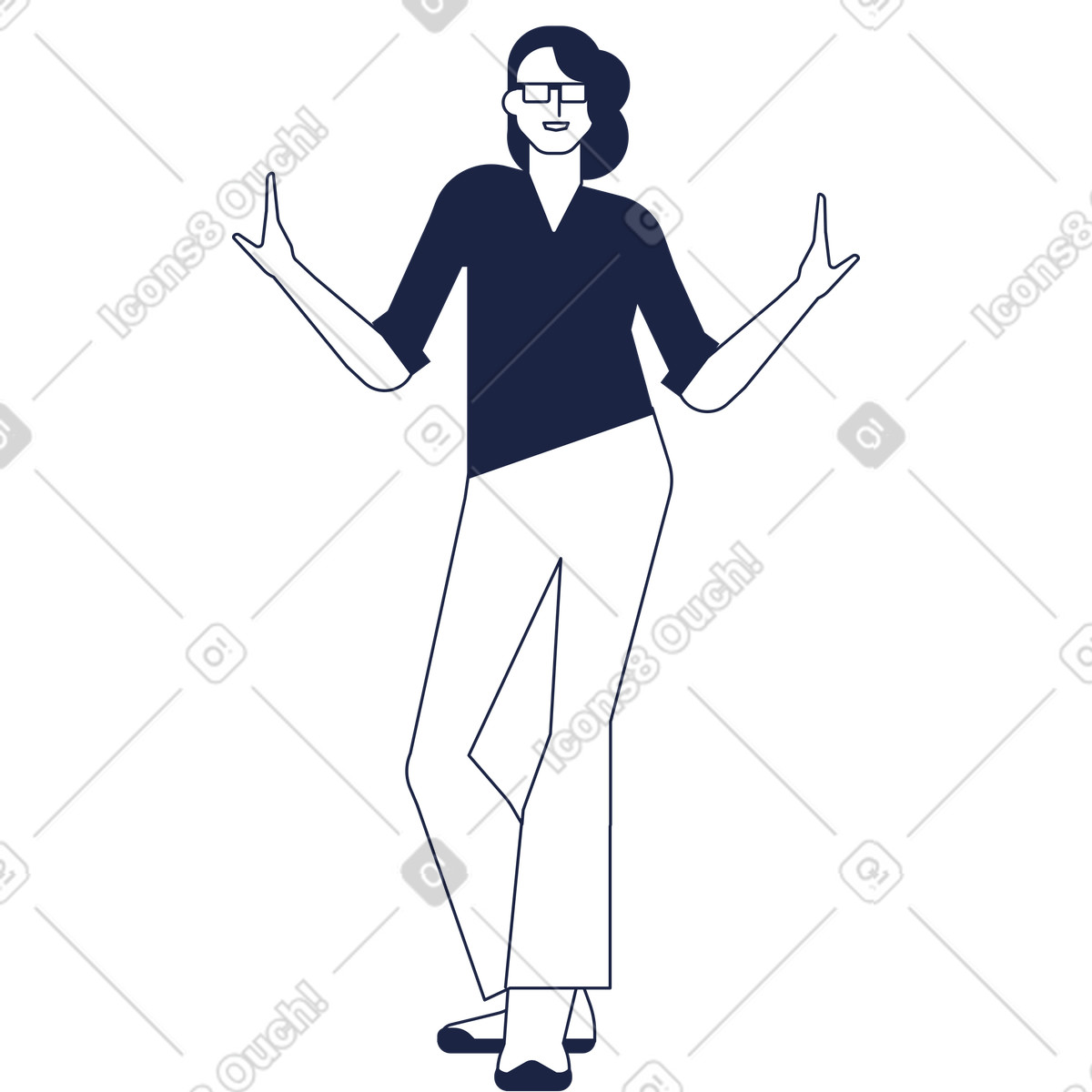 Illustration Ligne femme cowboy dans le style Urban Line à télécharger aux formats PNG, SVG