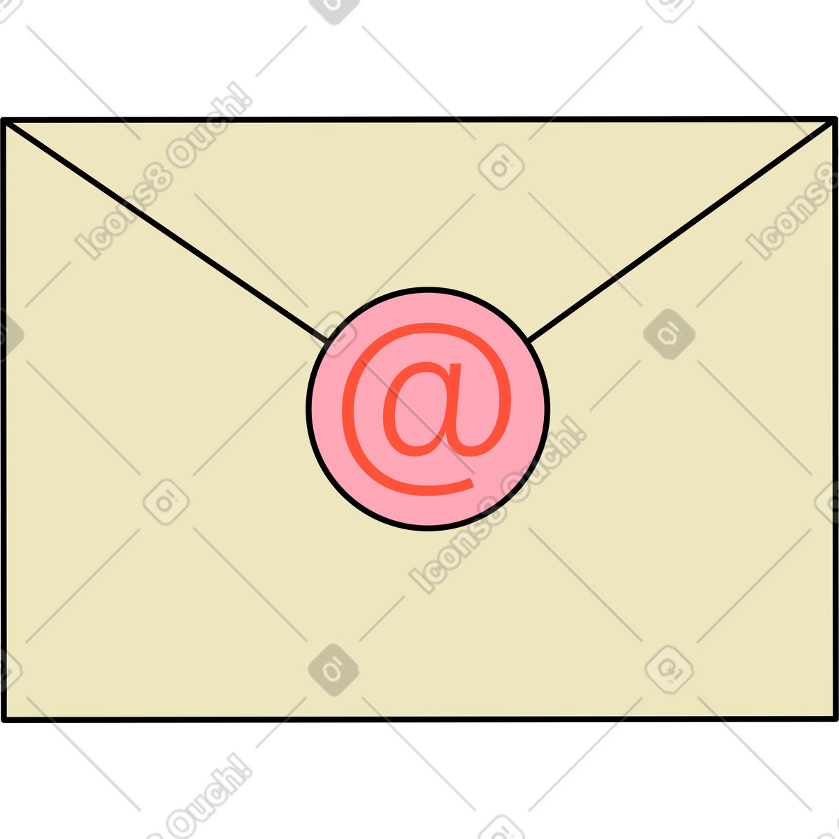 Envelope with e-mail illustration in Kindy style download in PNG, SVG