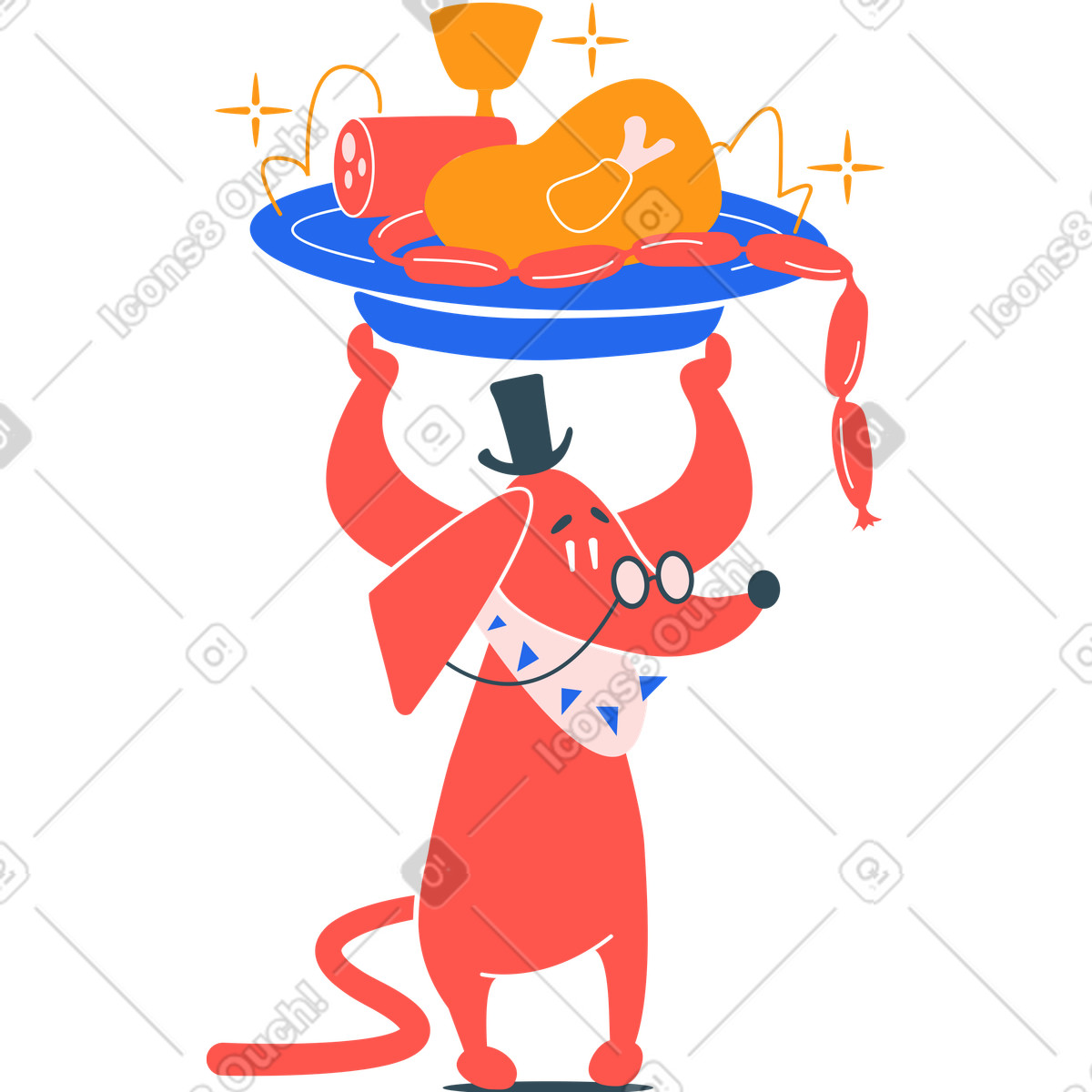 Ilustración Entrega de comida en estilo Kingdom a descargar en PNG y SVG