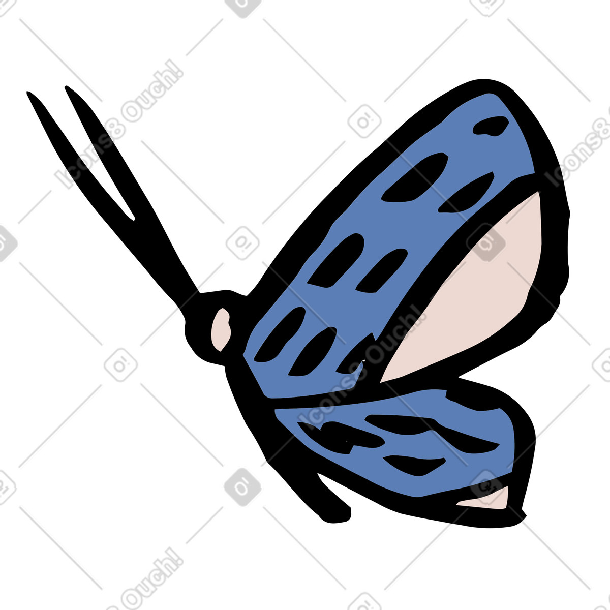 Farfalla illustrazione in stile Scandi scarica in PNG, SVG