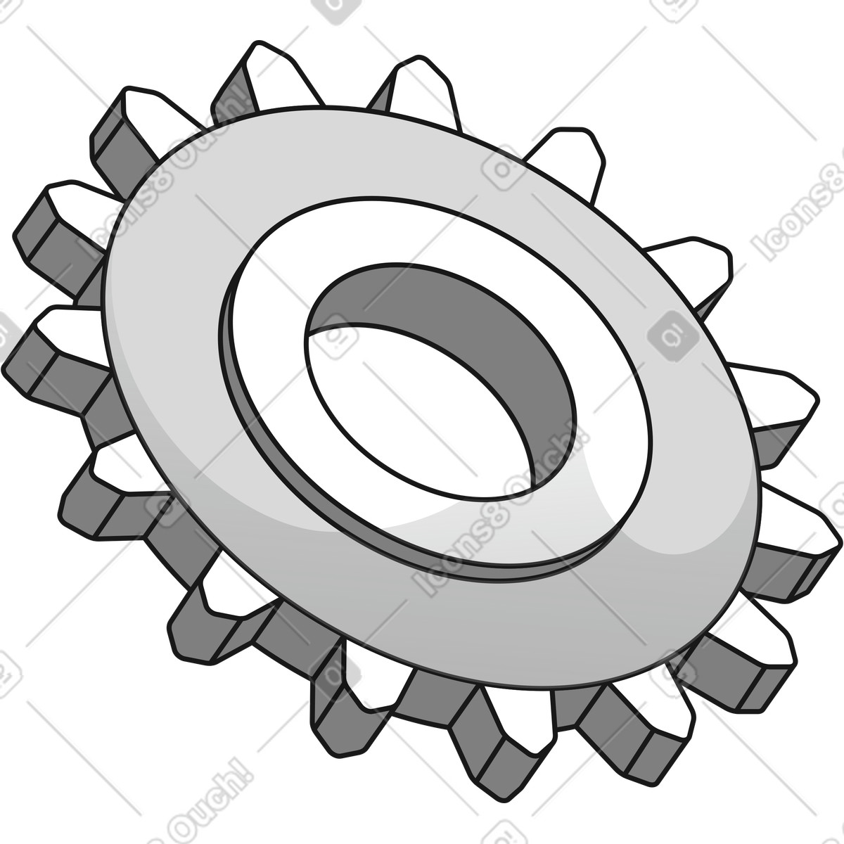 Machinery part cog gear illustration in Futuristic style download in PNG, SVG