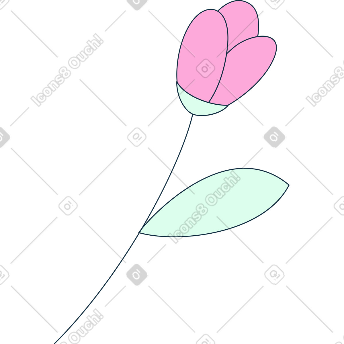 Blume-Illustration im Bubble gum-Stil als Download in PNG, SVG