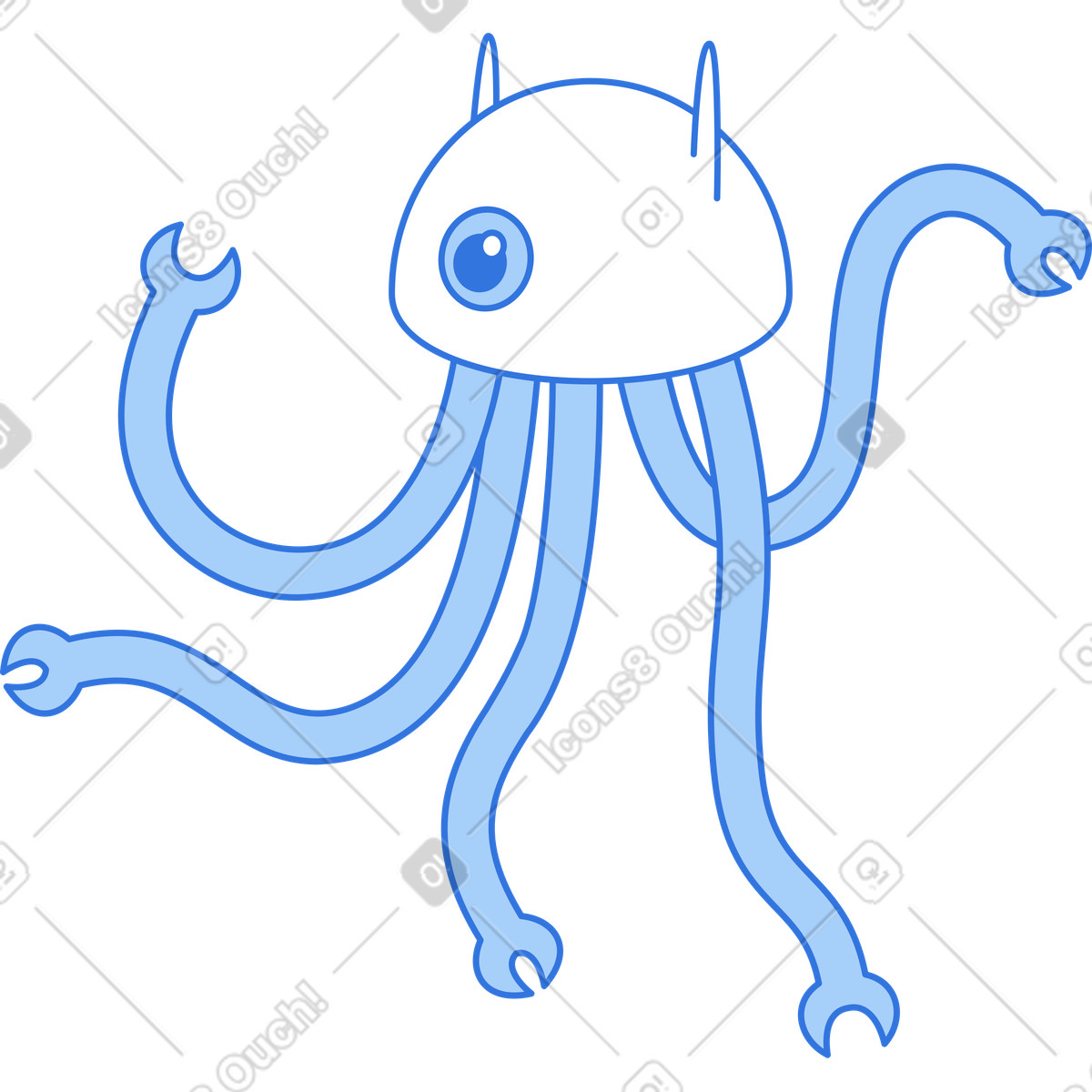 Robot con manipolatori illustrazione in stile Sky scarica in PNG, SVG