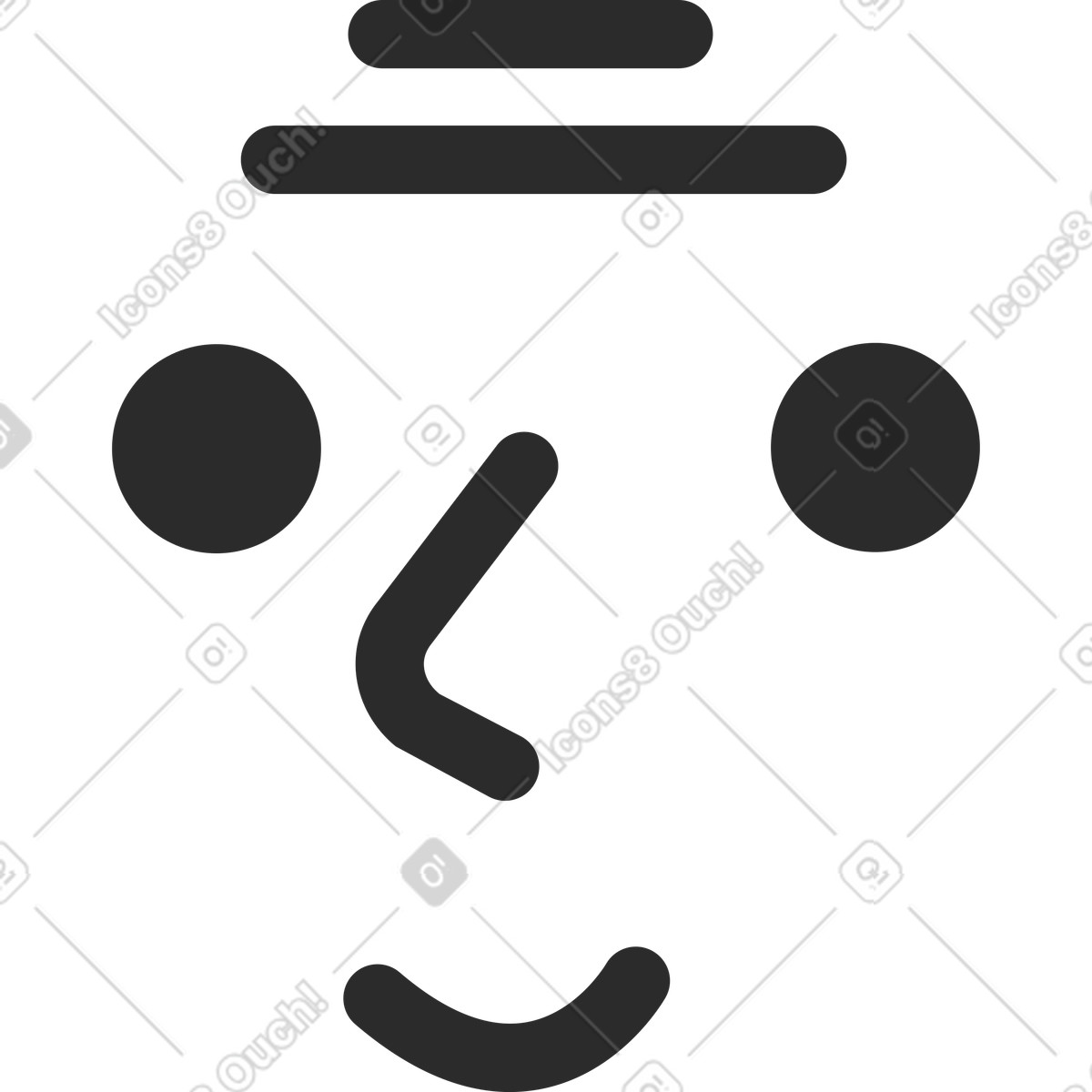 Illustration Vieux visage calme dans le style Marginalia à télécharger aux formats PNG, SVG