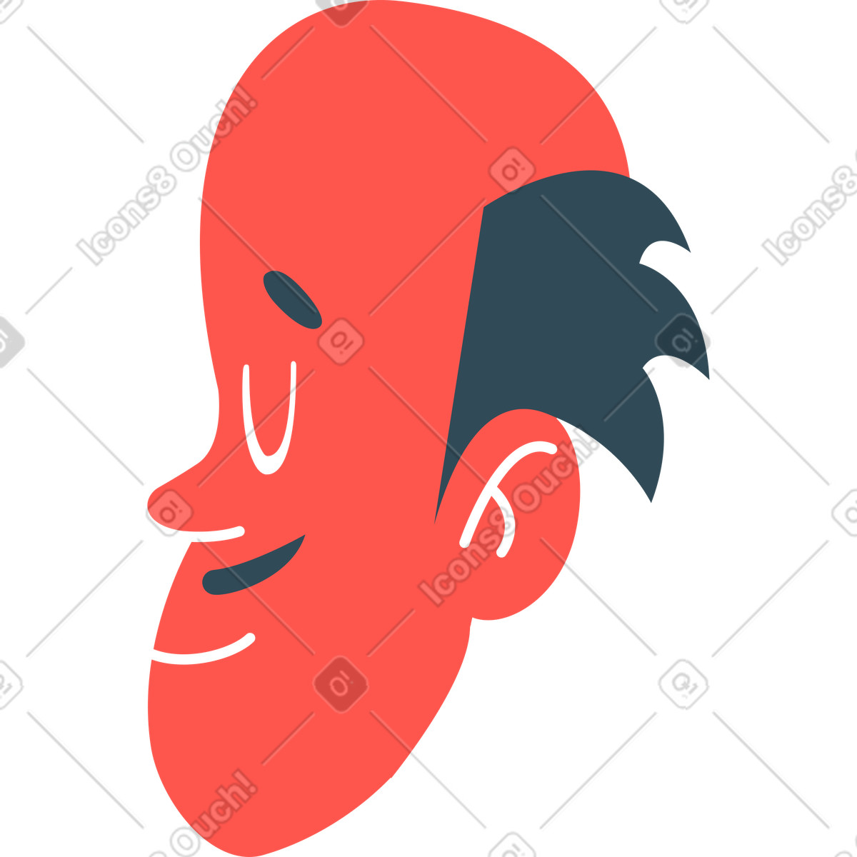 Illustration Tête masculine dans le style Kingdom à télécharger aux formats PNG, SVG