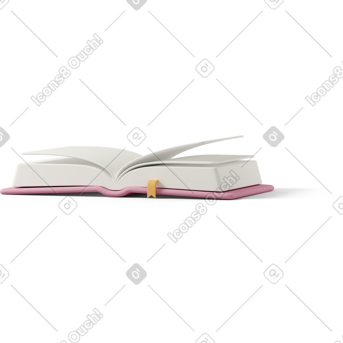 Ilustración Libro rosa abierto tirado en el suelo estilo 3D Casual life a descargar PNG y SVG