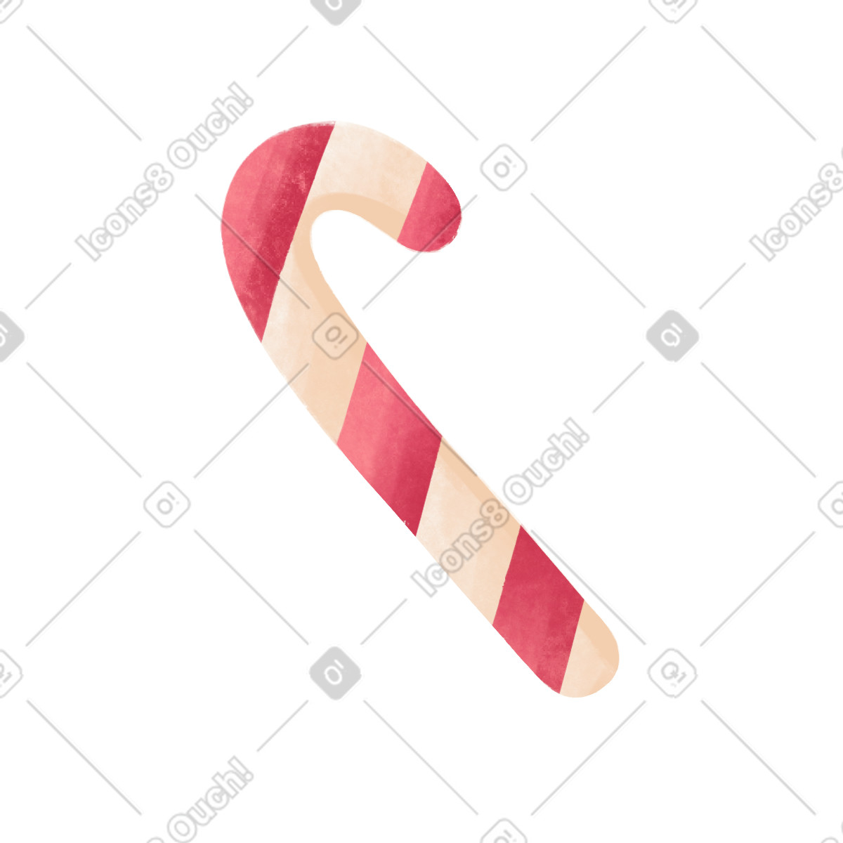 Candy cane illustration in Bonbon style download in PNG, SVG