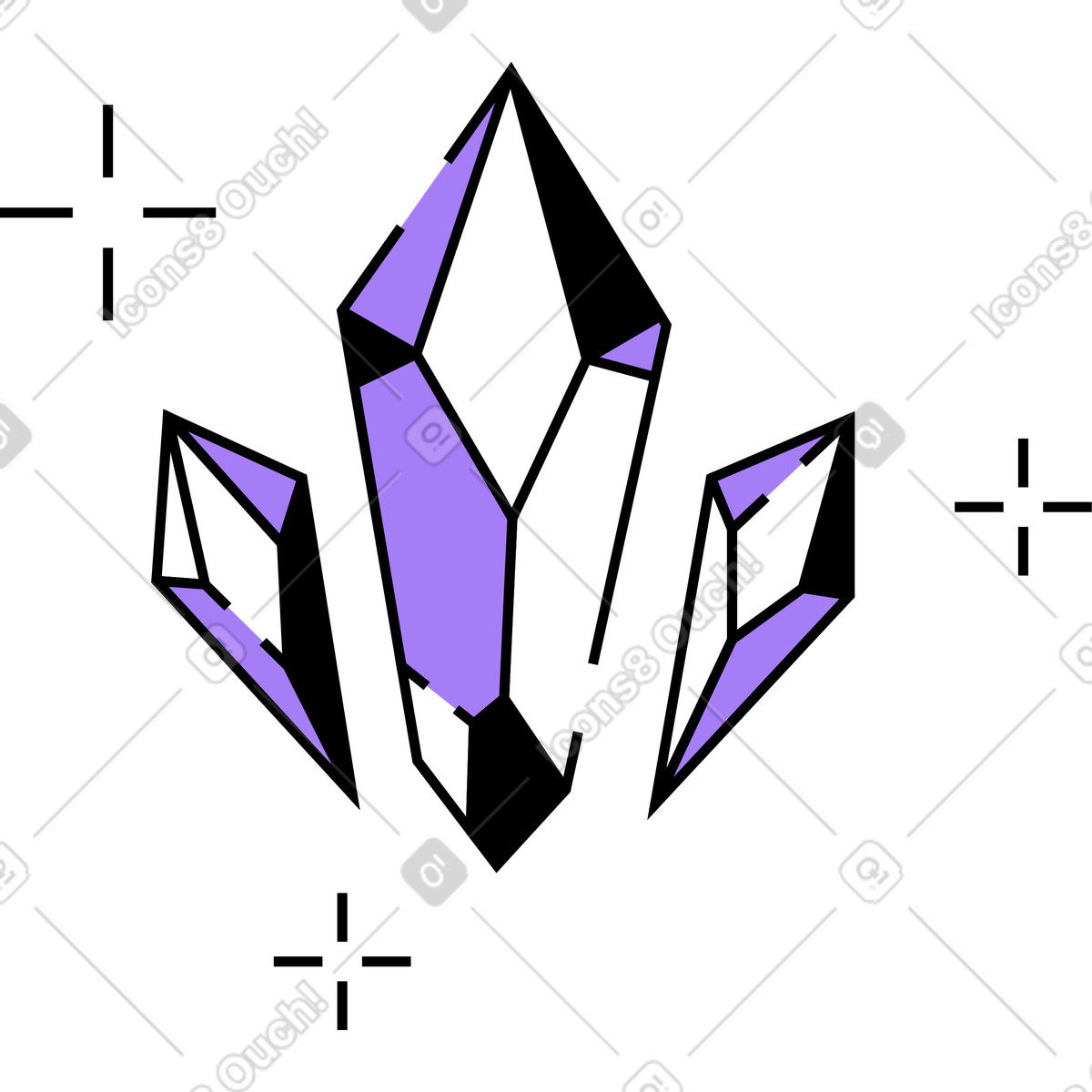 Illustration Cristaux dans le style Amethyst à télécharger aux formats PNG, SVG