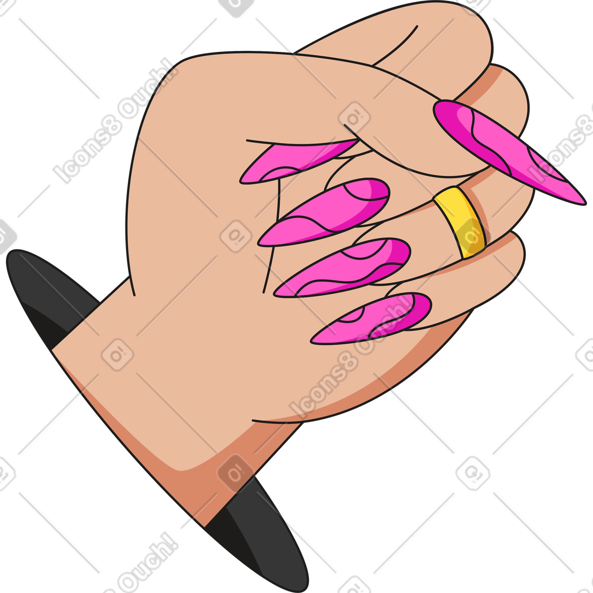 Ilustração de Mão fechada em punho no estilo Moji para baixar PNG, SVG