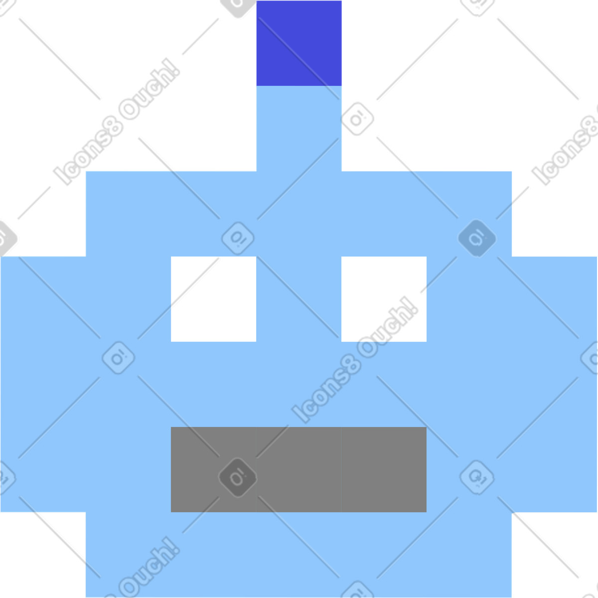 Ilustração de Cabeça robô em no estilo 8bit para baixar em PNG, SVG