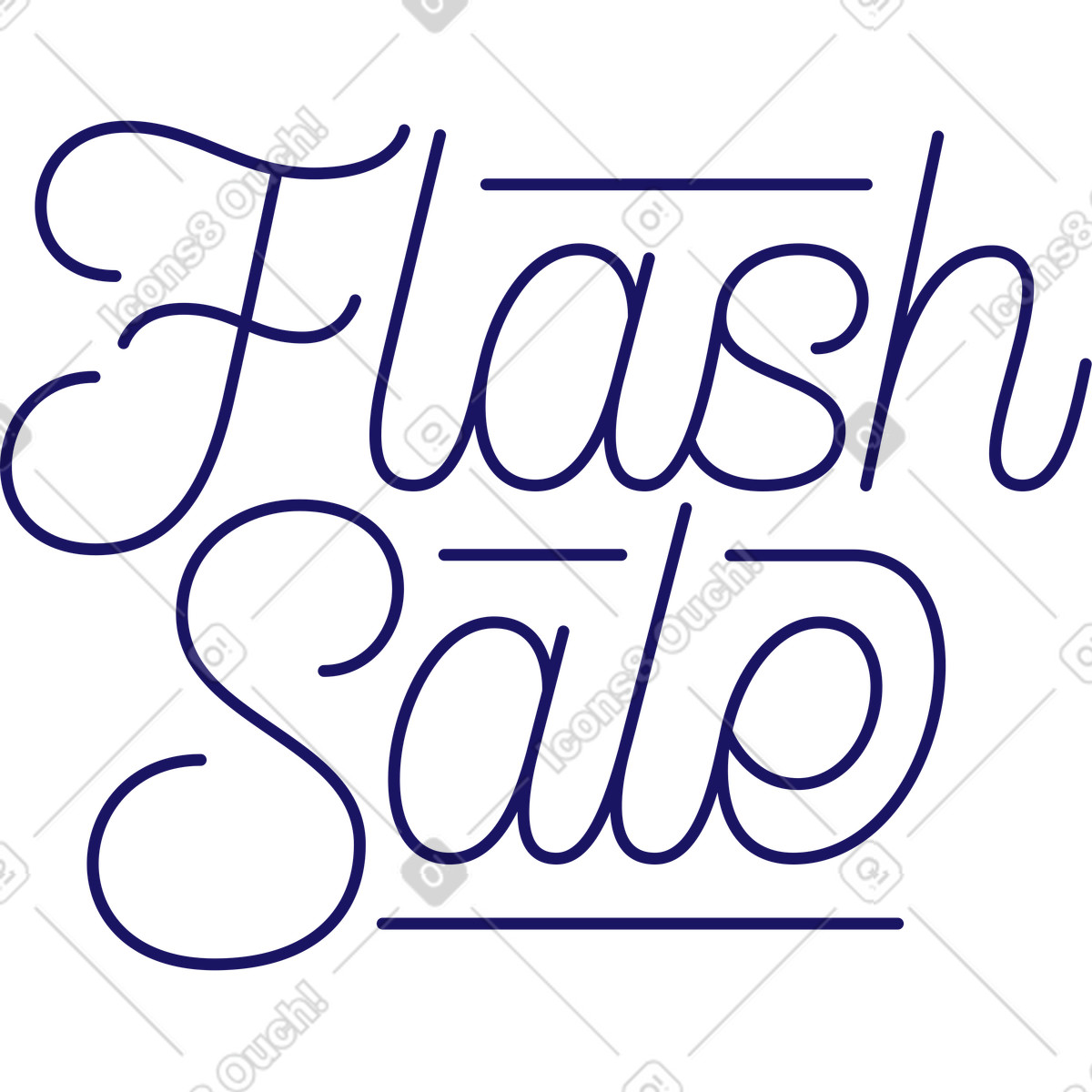Ilustración Venta flash de letras en estilo Matey a descargar en PNG y SVG