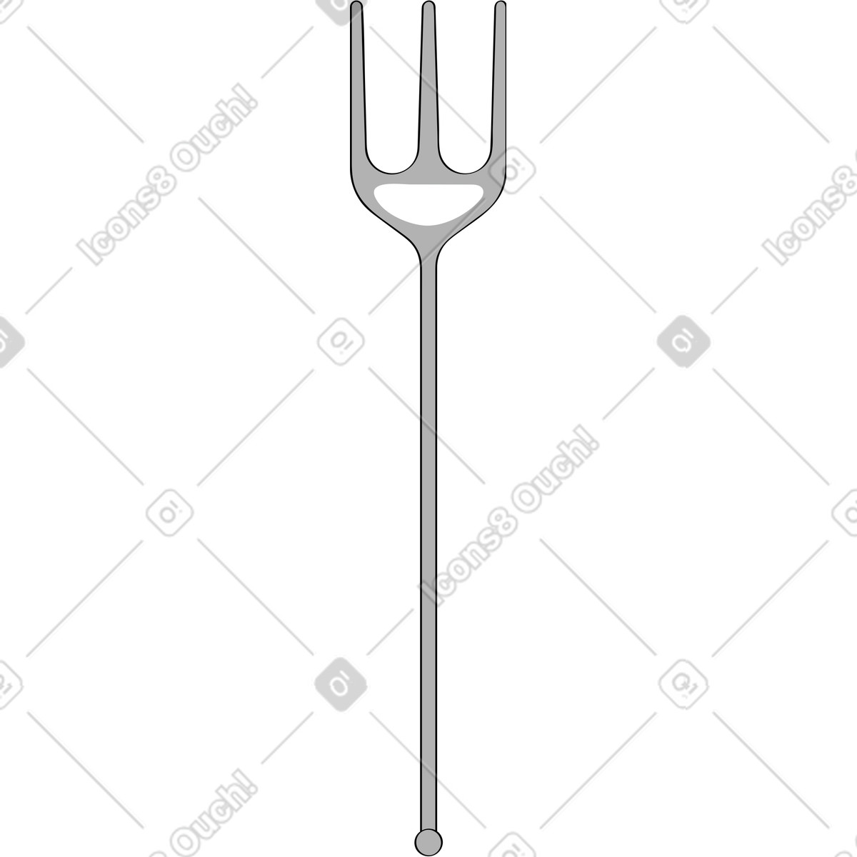 Ilustração de Tridente em no estilo Looney para baixar em PNG, SVG