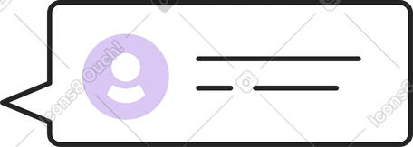 PNG, SVG 형식의 아바타와 텍스트가 있는 거품 일러스트레이션