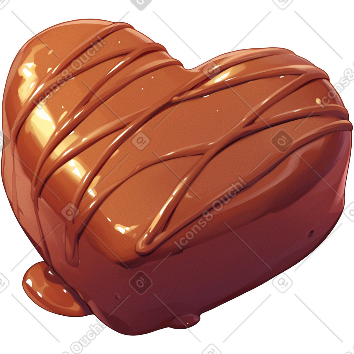 Ilustración Heart shaped chocolate candy en estilo Glazy a descargar en PNG y SVG