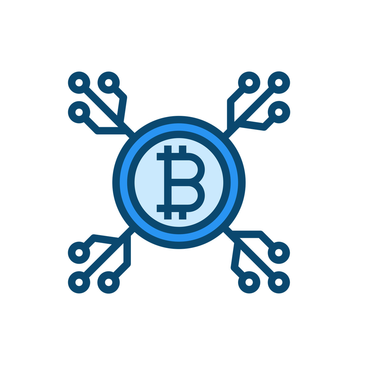 Cryptocurrency and blockchain technology icon illustration in PNG, SVG