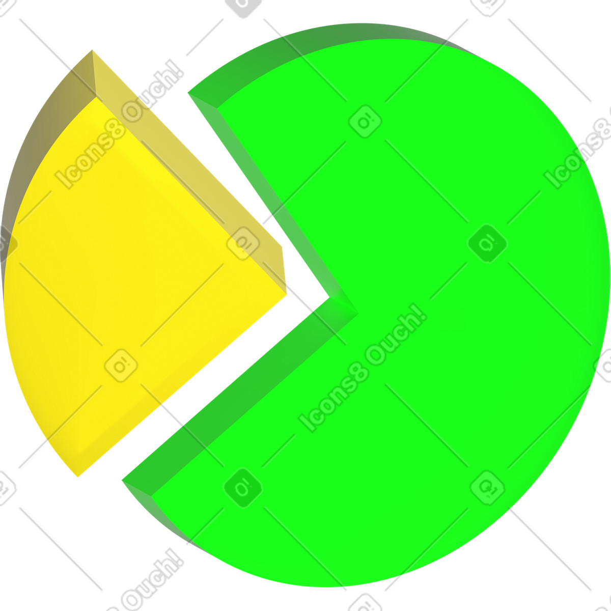Pie chart illustration in Pop style download in PNG, SVG