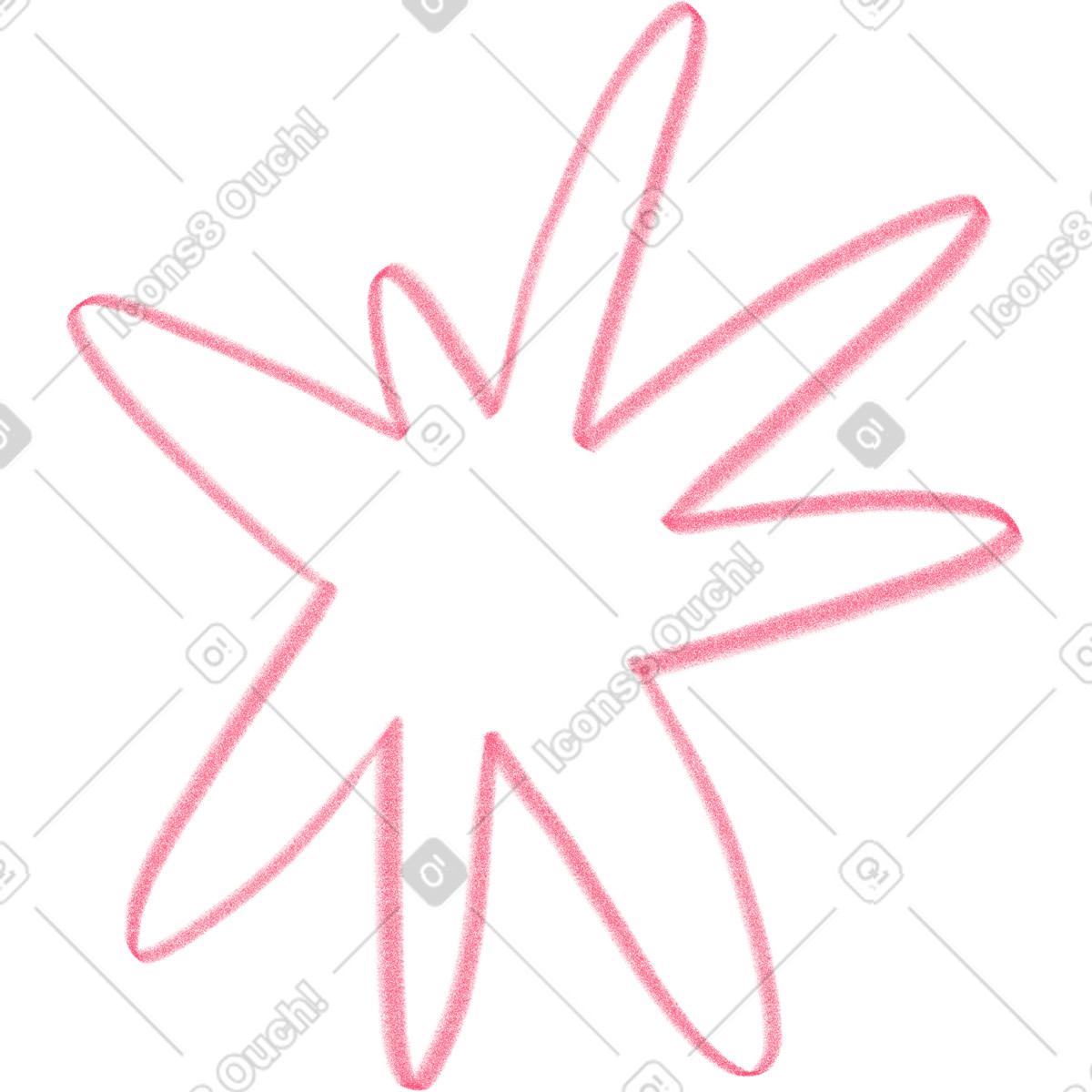스타일의 Doodle red star 일러스트레이션 PNG, SVG 다운로드