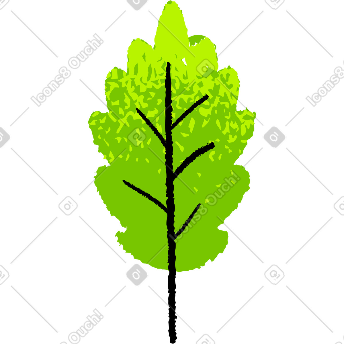 Mirage スタイルの Green leaf with black veins のイラストをPNG、SVG形式でダウンロード