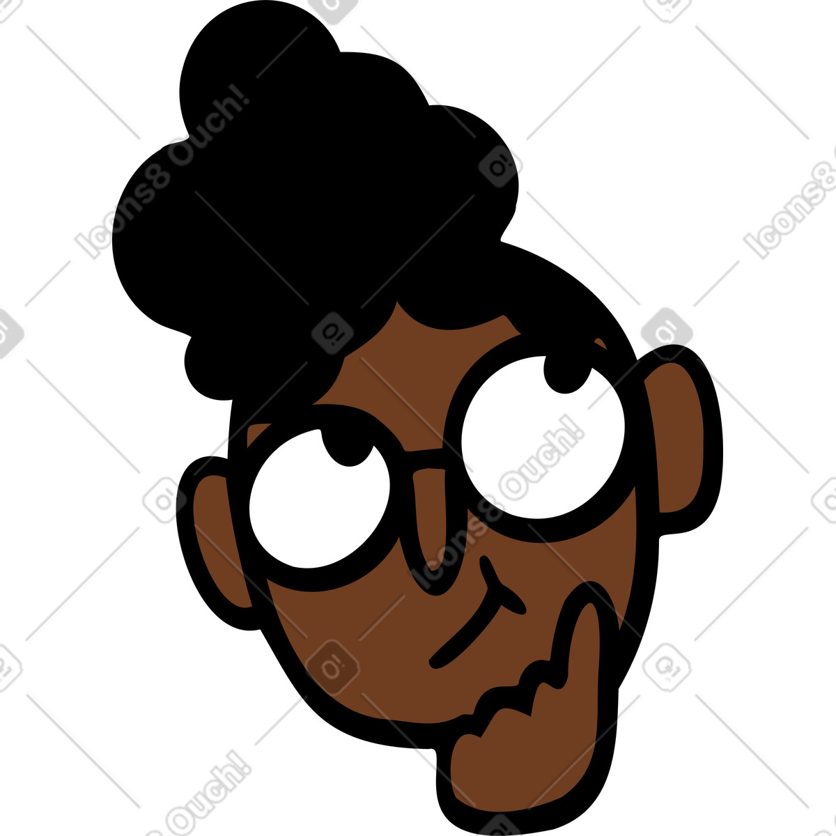 Woman looking up illustration in Comic style download in PNG, SVG