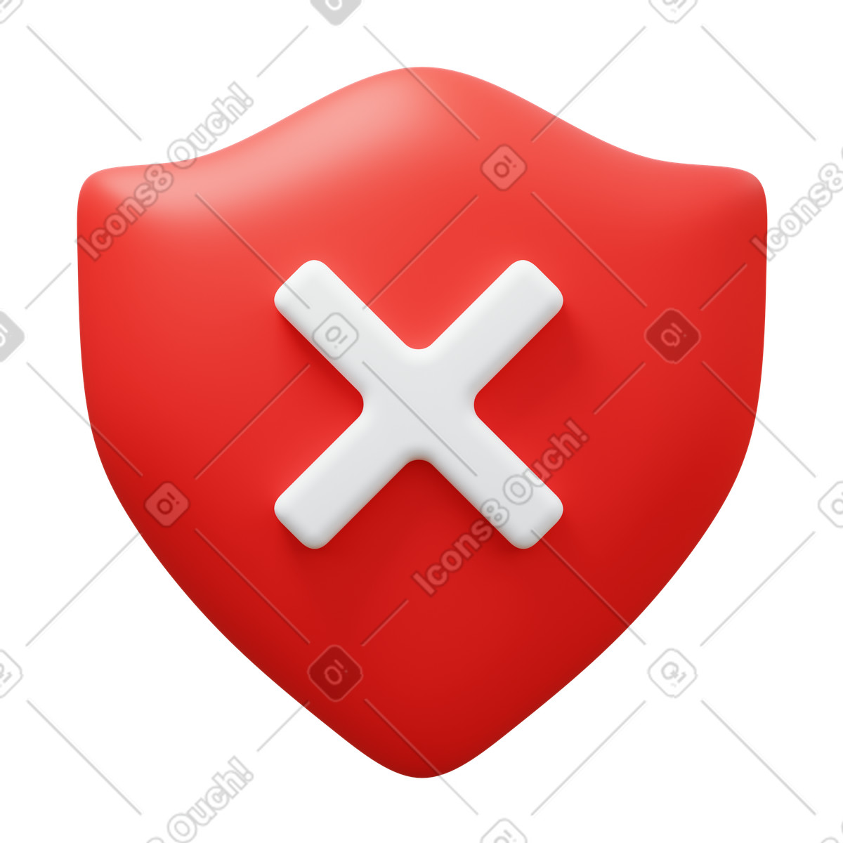 Delete shield illustration in 3D Fluency style download in PNG, SVG