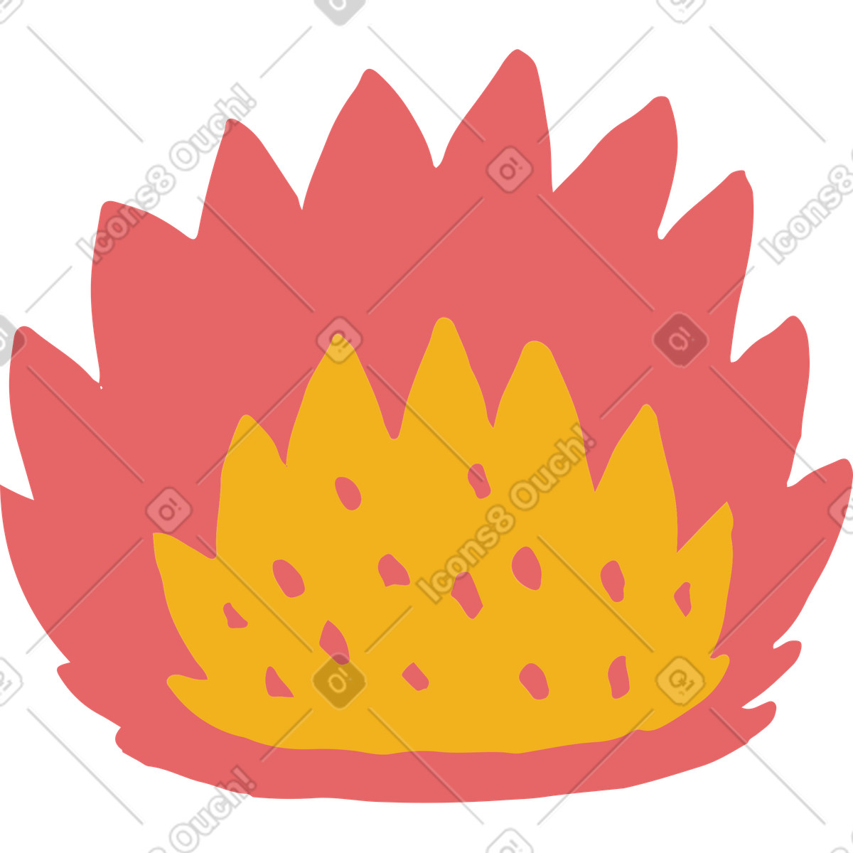 Feuer-Illustration im Flamenco-Stil als Download in PNG, SVG
