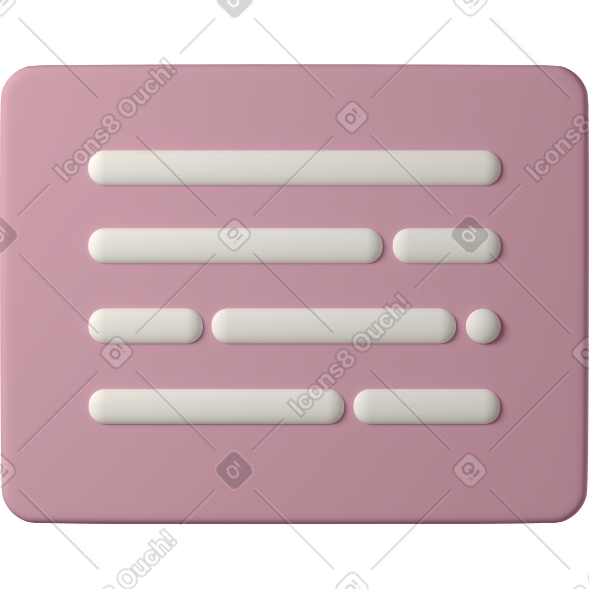 3D Casual life スタイルの Pink text box with white lines のイラストをPNG、SVG形式でダウンロード