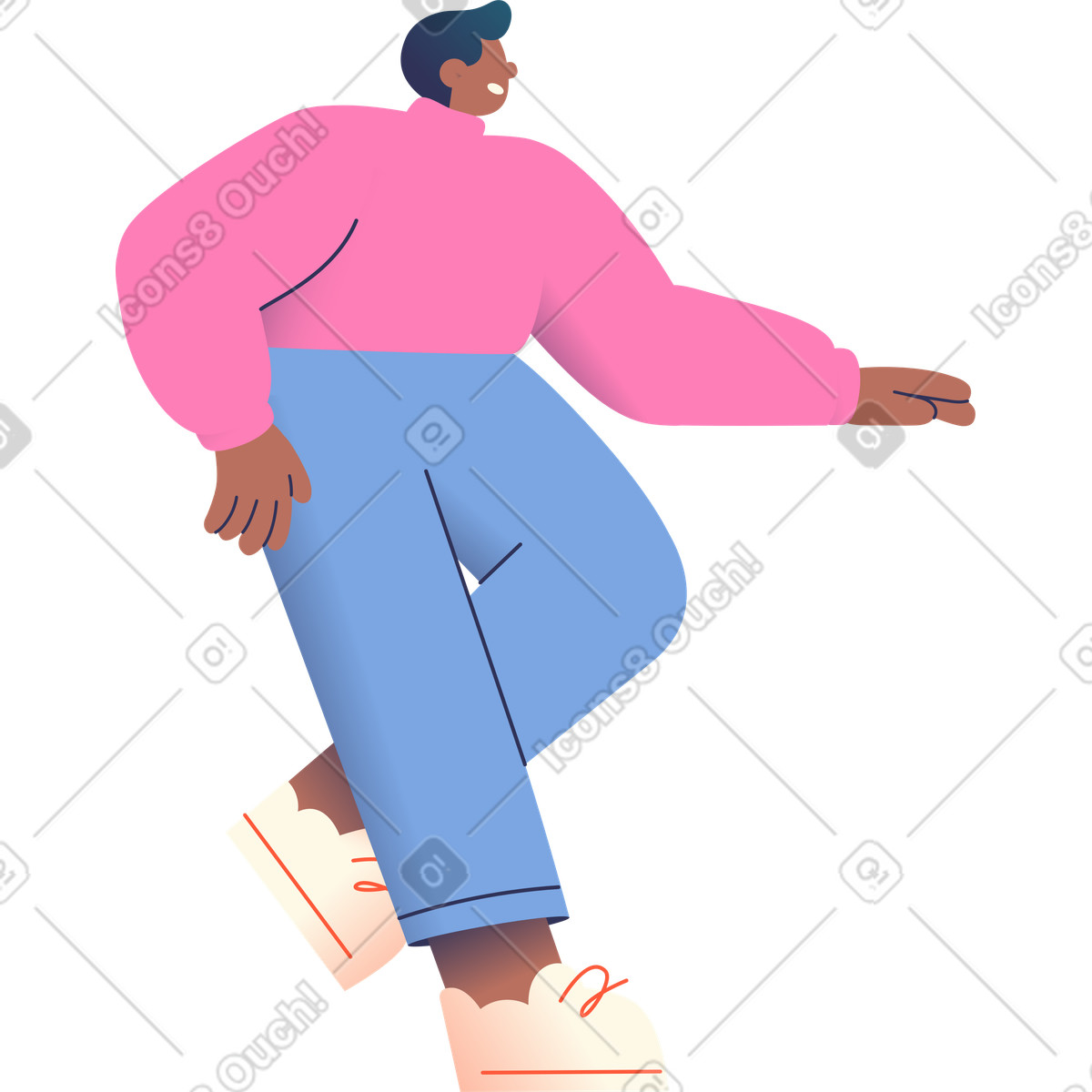 Ilustração de Homem sorridente em no estilo Beam para baixar em PNG, SVG