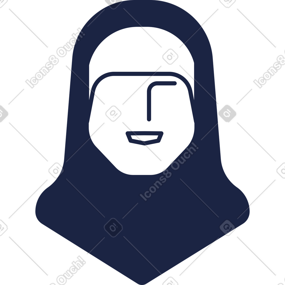 Ilustración Cabeza de mujer en hijab estilo Urban Line a descargar PNG y SVG