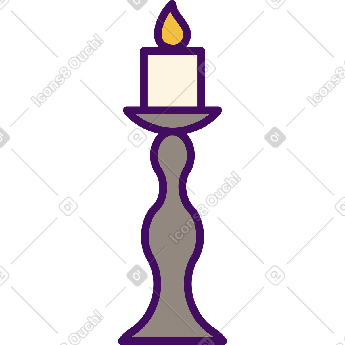 Ilustración Vela en un candelabro alto estilo Simplistic a descargar PNG y SVG