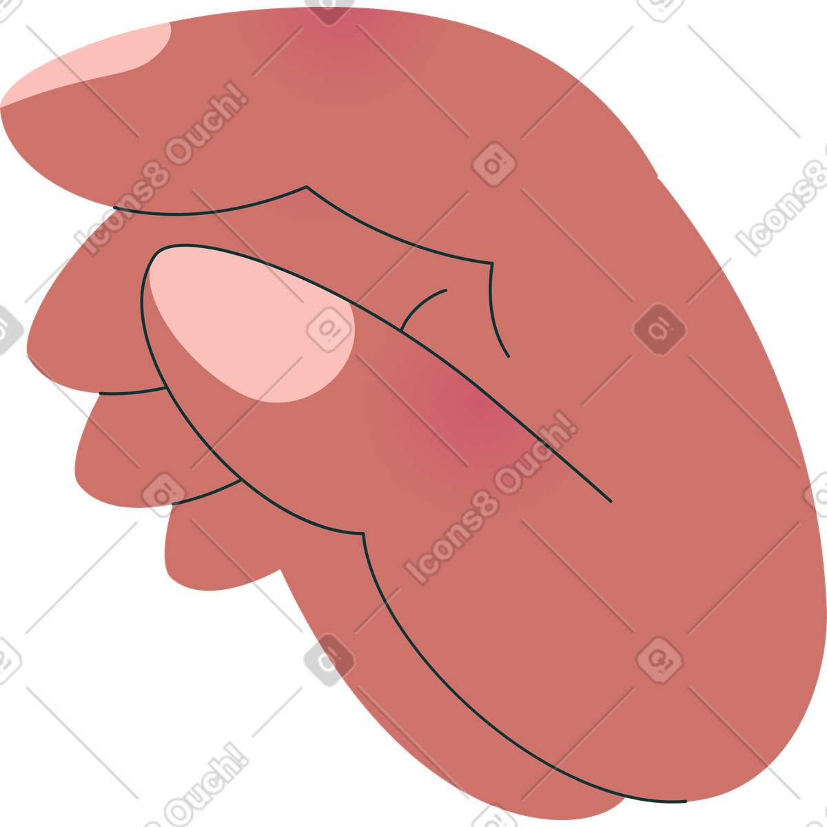 Right hand illustration in Florid style download in PNG, SVG